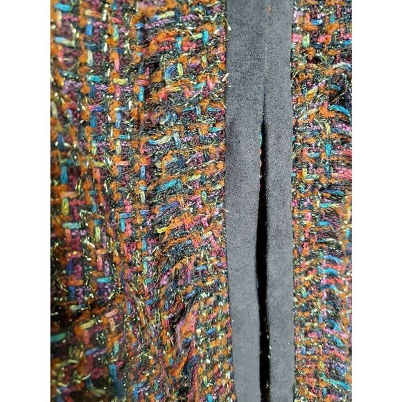 Chico's Metallic Gold Rainbow Shine Tweed Woven Festive Vikey Jacket Office Sz S - Picture 7 of 10